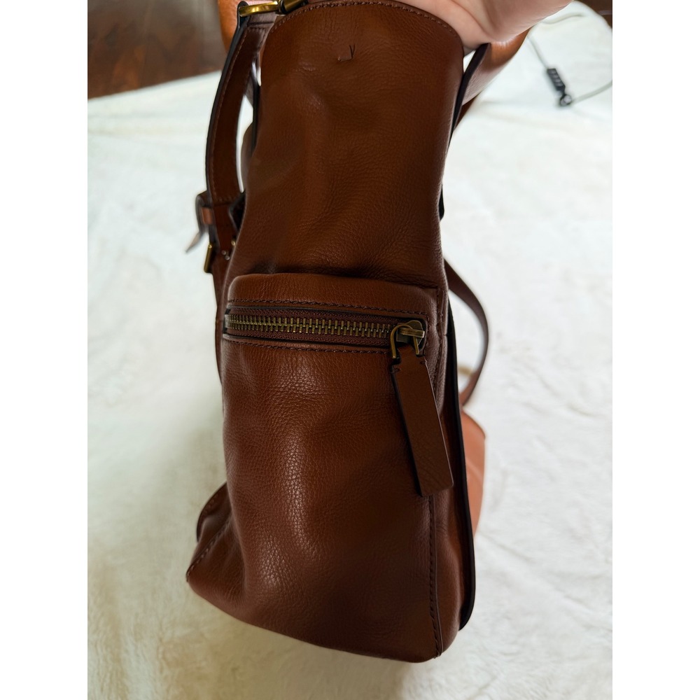 Fossil Emerson Medium Satchel Women Medium Brown Leather Shoulder Strap - Picture 4 of 14